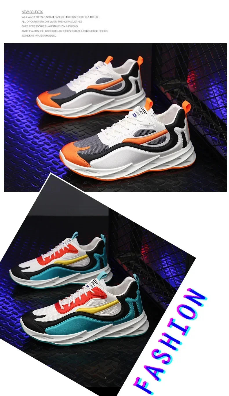 Men's Trendy Sports Shoes – Cushioned, Breathable Running & Walking Sneakers