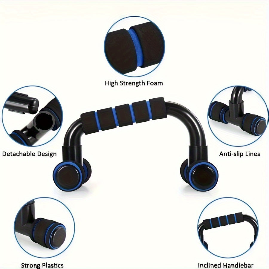 Blue Push-Up Wheel & Jump Rope Set – Grip and Pull Device for Core Training