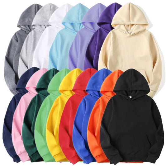 Unisex Casual Hoodie – Solid Color Sweatshirt