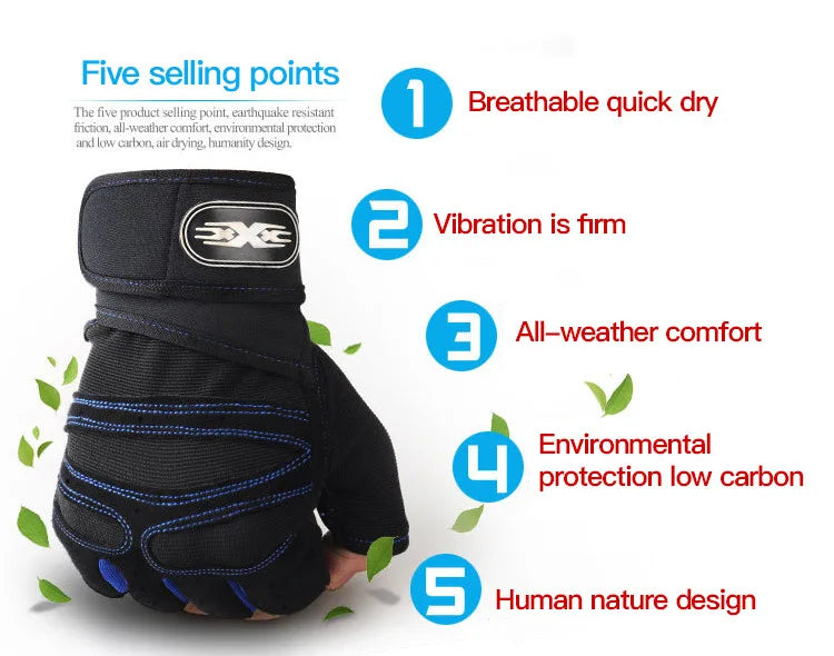 Gym Gloves for Men & Women – Shockproof, Wrist Support for Weightlifting & Training