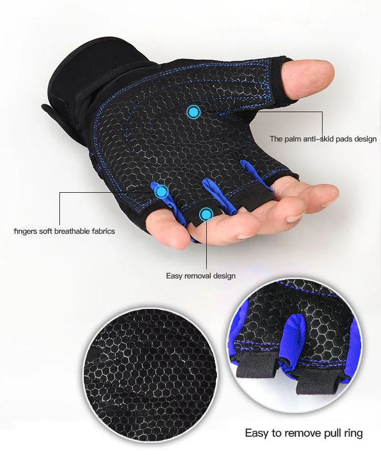 Gym Gloves for Men & Women – Shockproof, Wrist Support for Weightlifting & Training