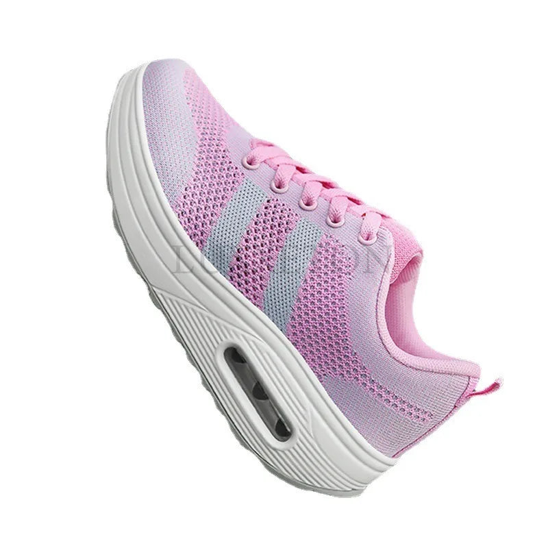 Women's Sports Shoes – Breathable, Lightweight with Thick Sole, Comfortable Casual Outdoor Footwear