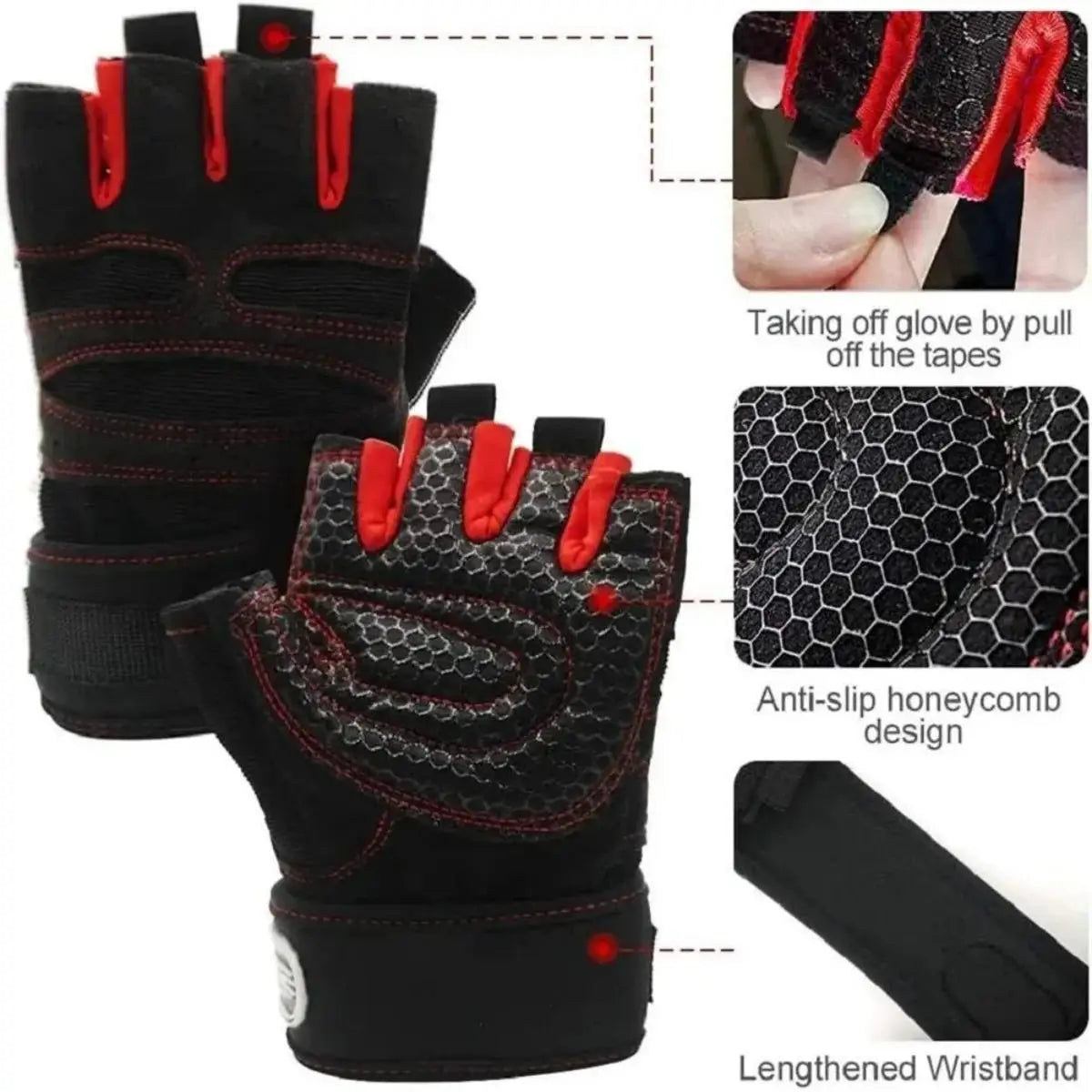 Gym Gloves for Men & Women – Shockproof, Wrist Support for Weightlifting & Training