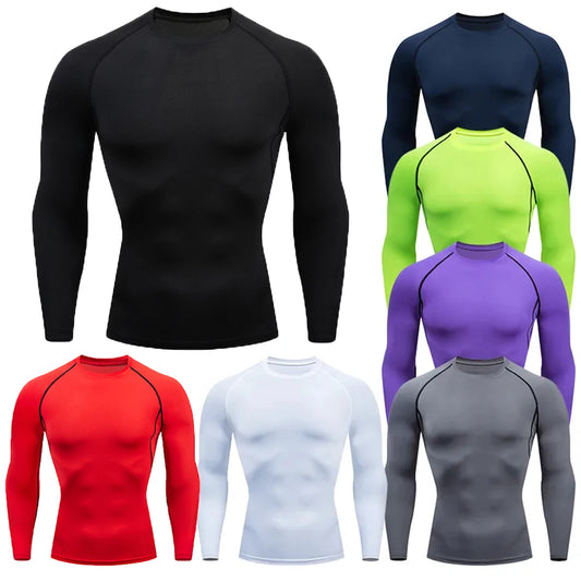 Men's Long-Sleeve Compression Shirt – Quick-Dry Fitness & Training Wear