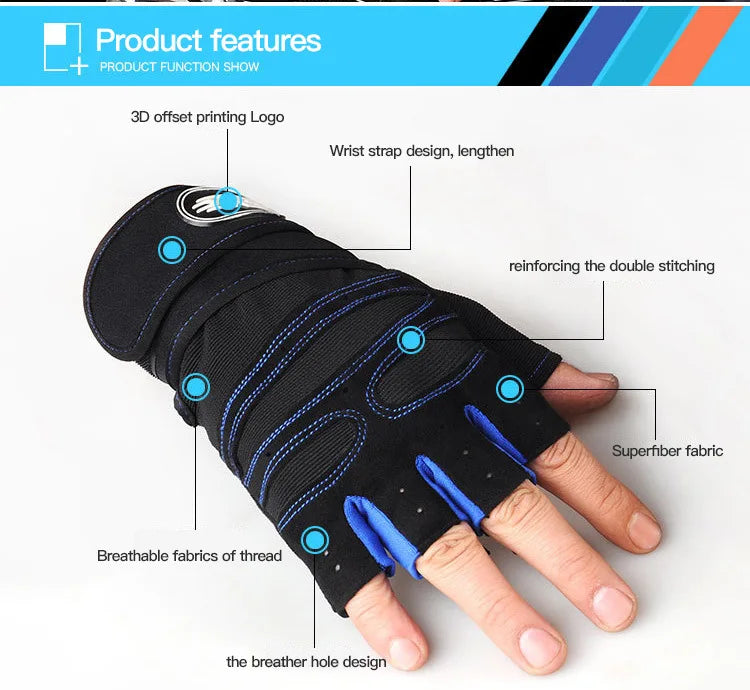 Gym Gloves for Men & Women – Shockproof, Wrist Support for Weightlifting & Training