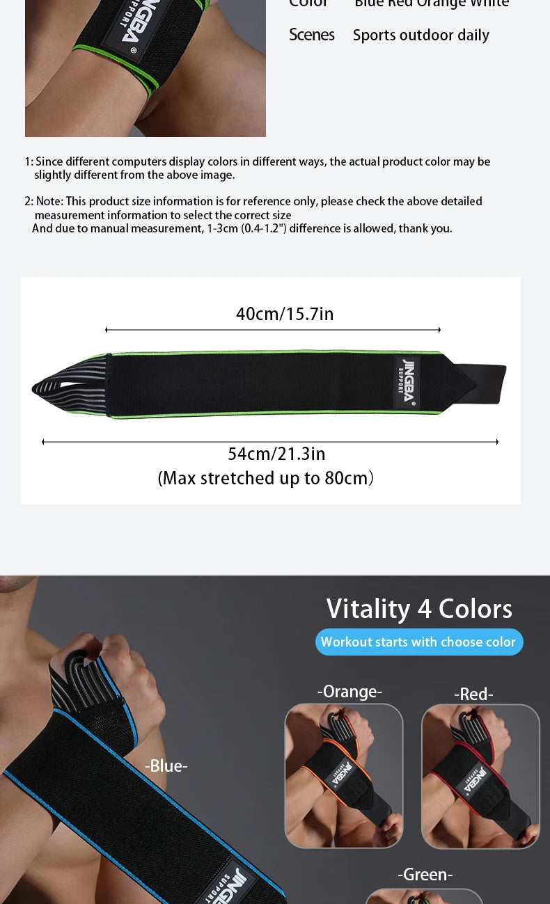 Fitness Wrist Wraps – Padded Support Straps for Weightlifting & Cross Training