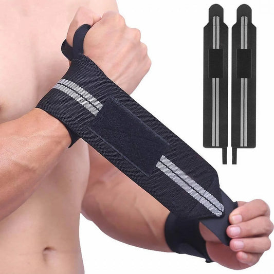 Wrist Wraps (1 Pair) – Supportive Bandages for Weightlifting & Gym Training