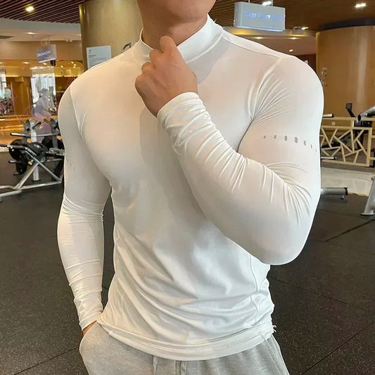 Men's Long Sleeve Gym T-Shirt – Compression Fit, Quick-Dry Training Top