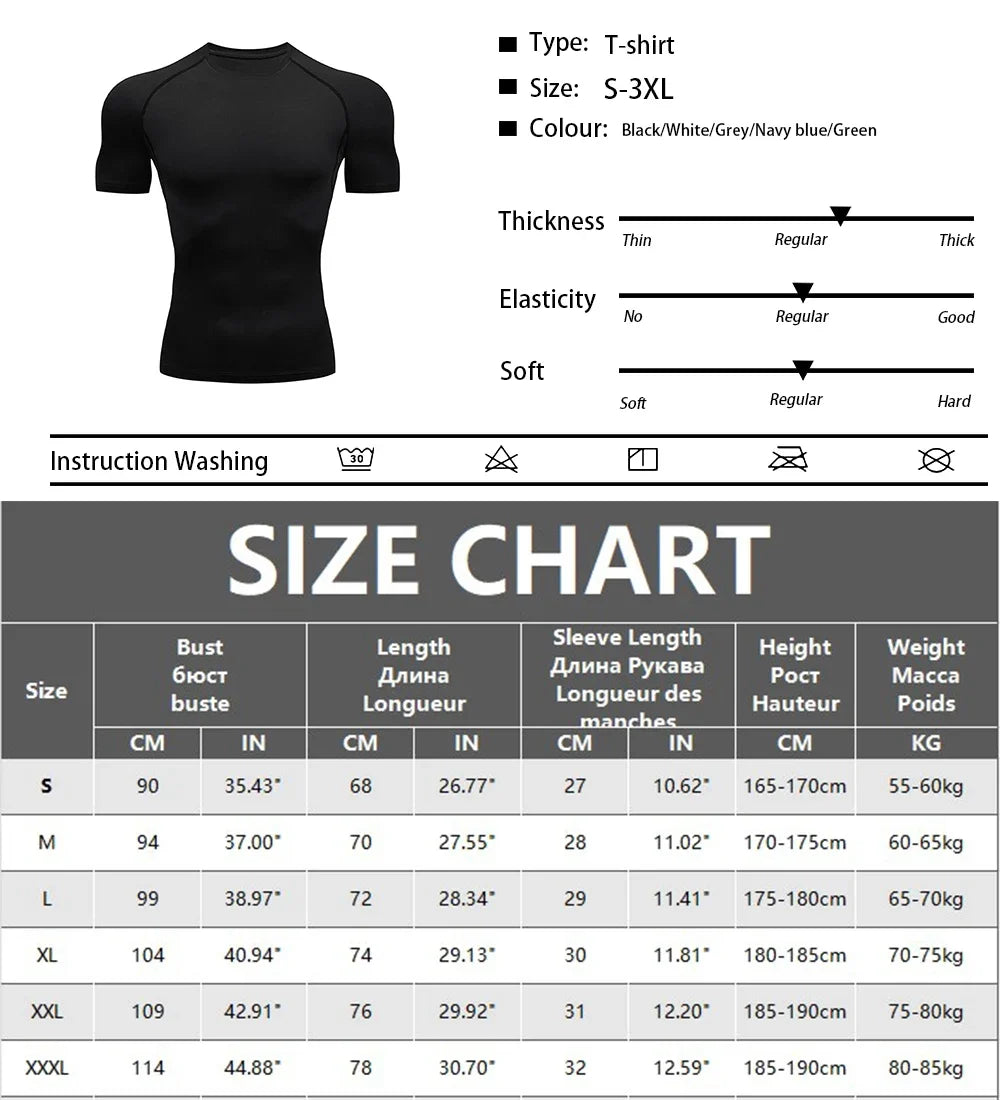 Men's Compression T-Shirt – Quick-Dry Gym & Running Workout Top