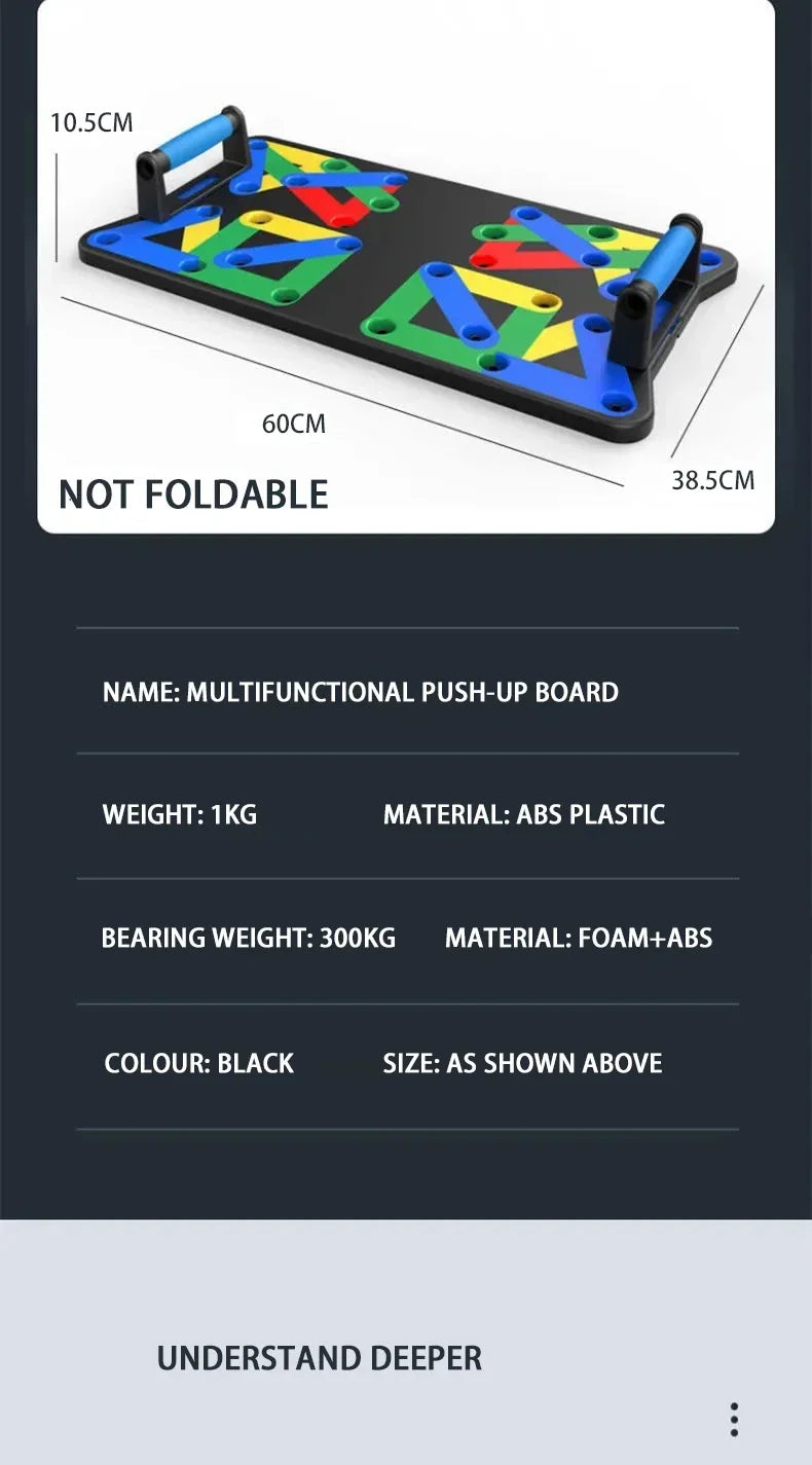 Portable Push-Up Board – Multifunctional, Foldable Fitness Equipment for Chest, Arms & Core
