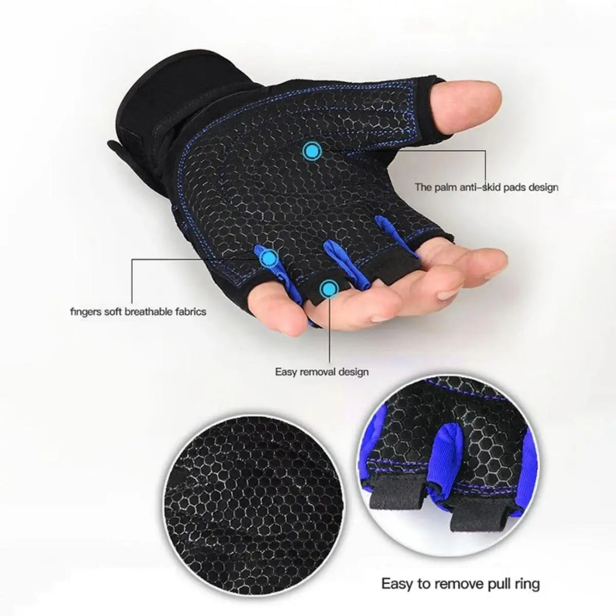 Gym Gloves for Men & Women – Shockproof, Wrist Support for Weightlifting & Training