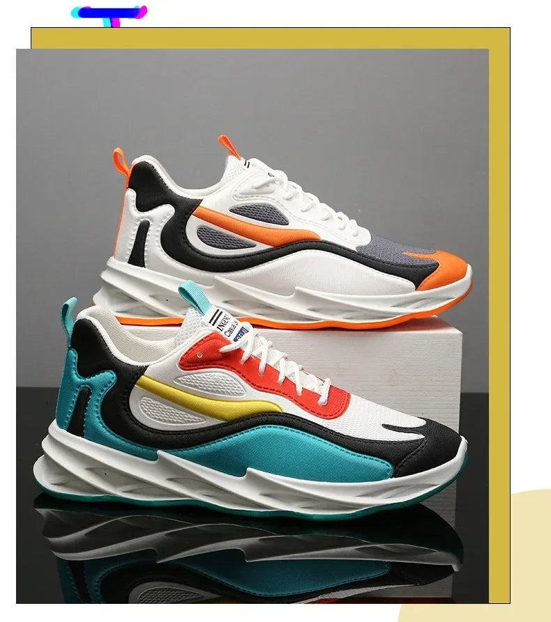 Men's Trendy Sports Shoes – Cushioned, Breathable Running & Walking Sneakers